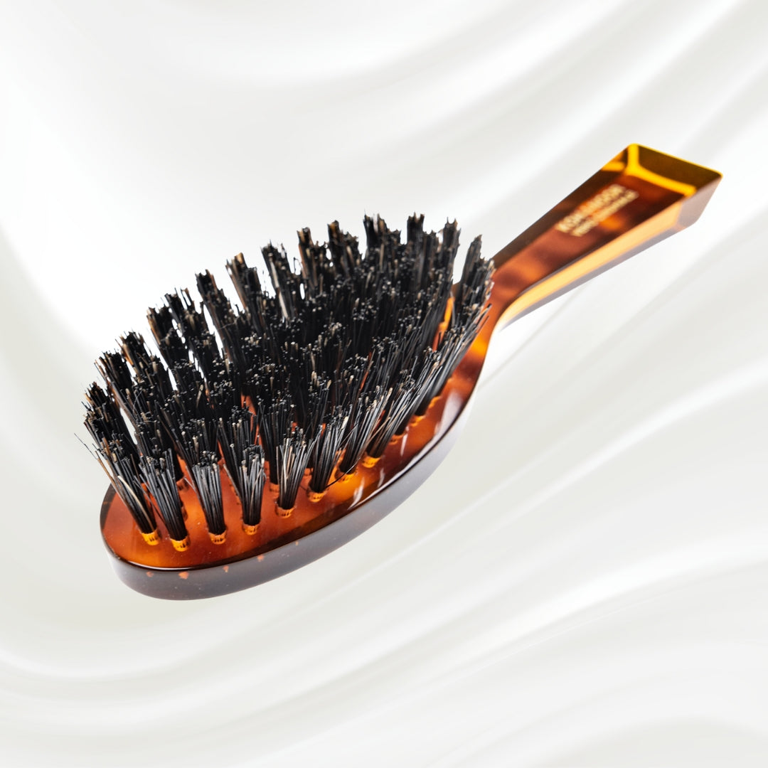 Jaspè Oval Boar Bristle Brush - Natural Shine & Scalp Stimulation for Hair & Beard KOH-I-NOOR Beauty USA