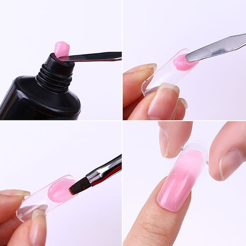 Cross-border Solid-state Extension Glue Matching Piece A Crystal Transparent False Nail 100 Piece Box Nail Extension Glue Noventix