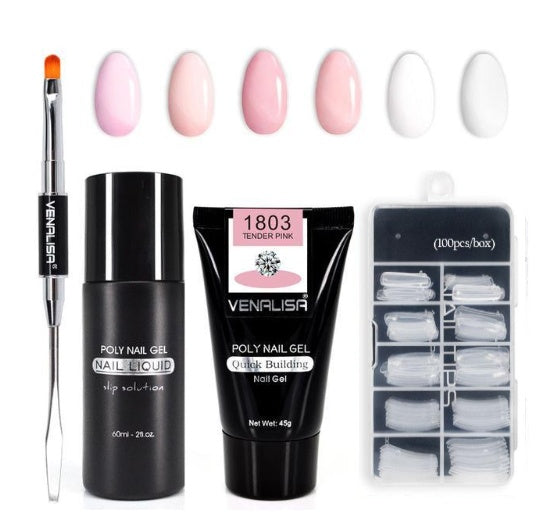 Venalisa Poly Nail Gel Kit Nail Fesign Builder Nail Gel Acrylic Transparent Crystal Coumuflage Set Nail Extend Jelly Gel Polish Noventix