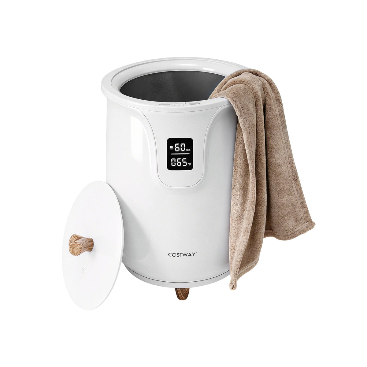 20 L Large Blanket and Towel Warmer with 3 Heat Levels for Bathroom-White DirectDeals
