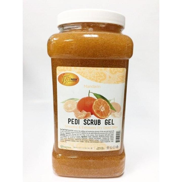 Spa Redi - Pedi Scrub Gel - Mandarin 128oz Queen Nails & Beauty Supplies