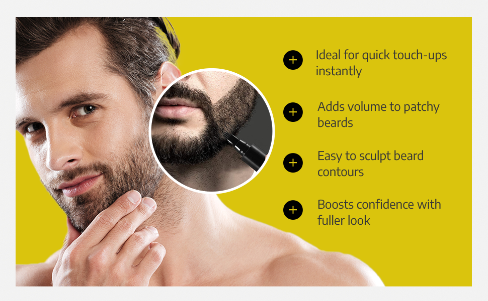 Beard Filler Pen and Beard Shaper for Men Beard Lineup Tool for Grooming Beard Guide Shape kit Black Waterproof Pen with Brush Barber Styling Pencil Beard Grooming Kit Barber Accessories Selzalot