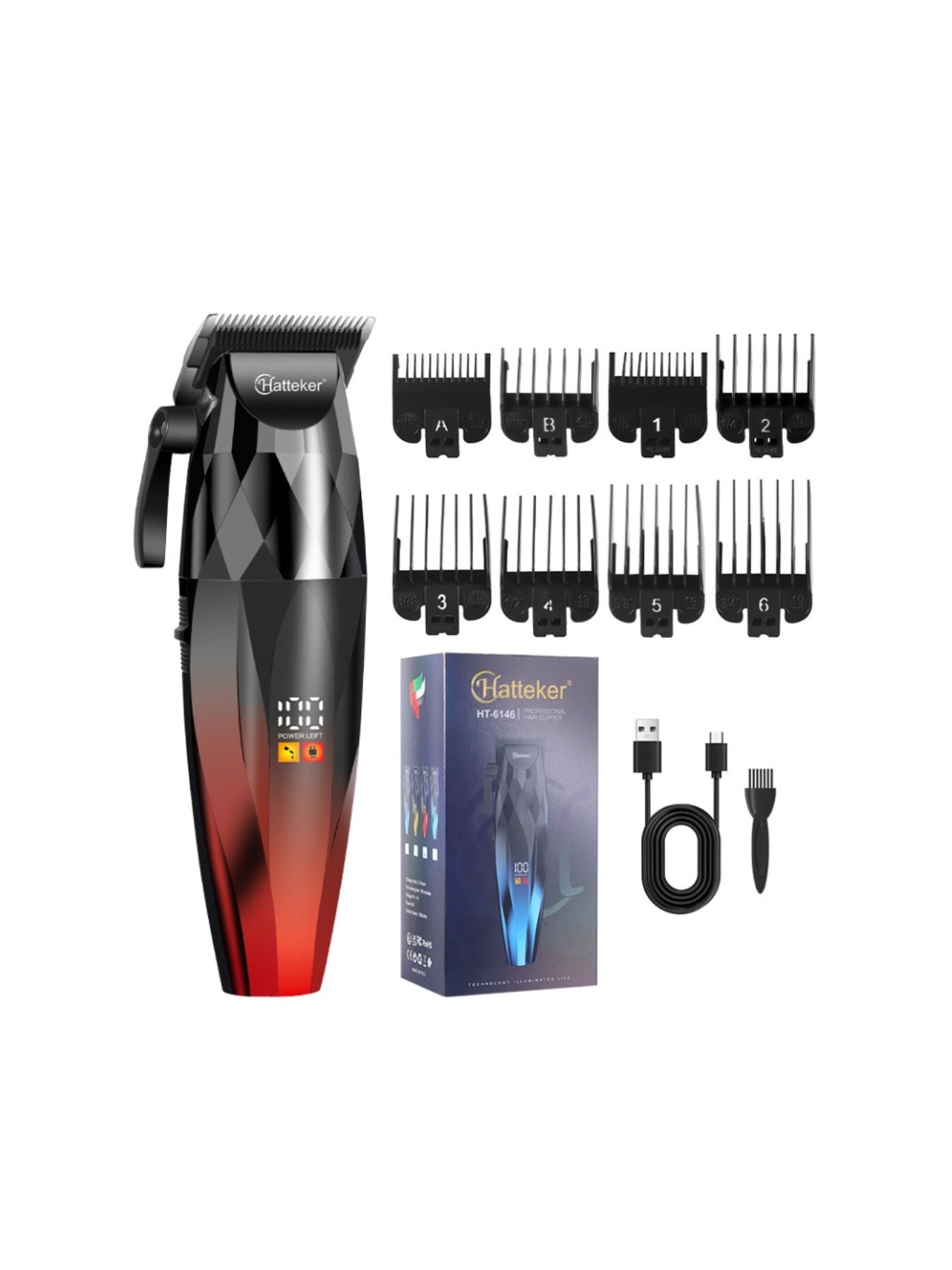 Cordless Hair Clipper with LED Display Unique Oils