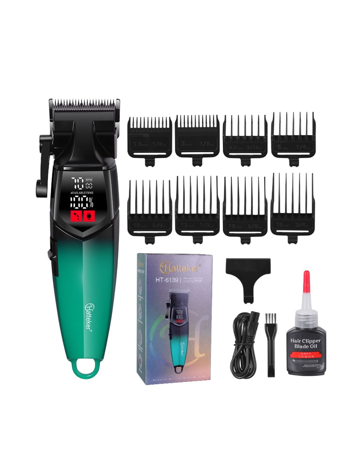 Cordless Hair Clipper with LED Display Unique Oils