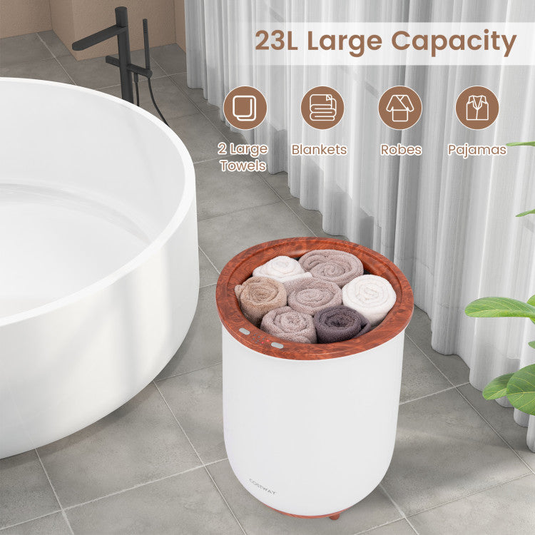23L Large Luxury Bucket-Style Towel Warmer with Fragrant Disc Holder DirectDeals