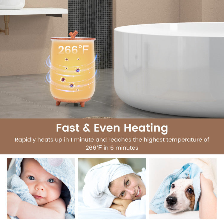 23L Large Luxury Bucket-Style Towel Warmer with Fragrant Disc Holder DirectDeals