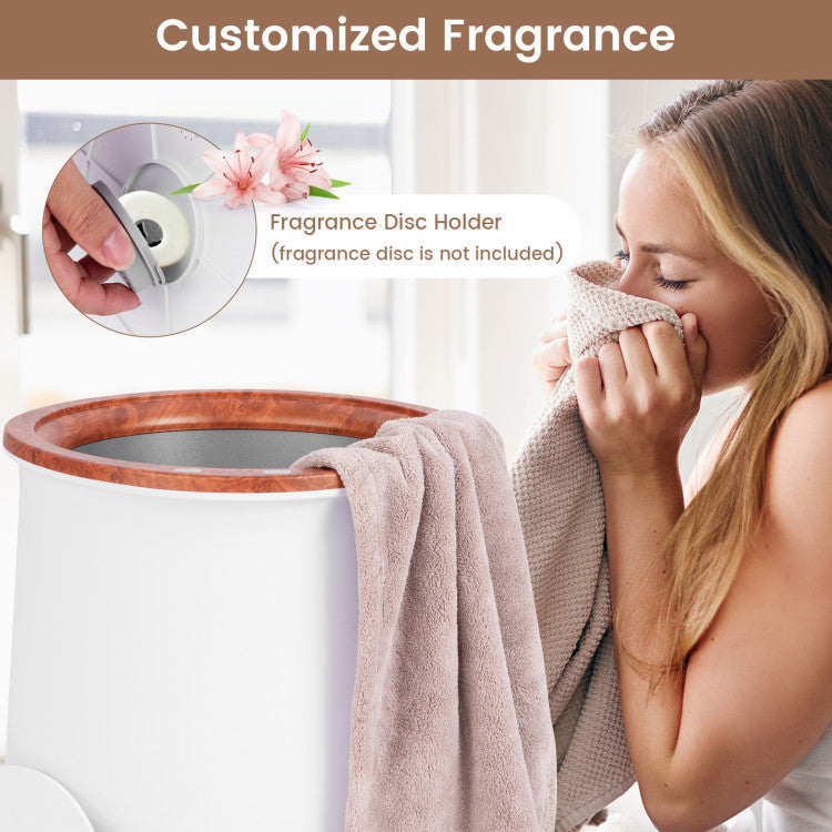 23L Large Luxury Bucket-Style Towel Warmer with Fragrant Disc Holder DirectDeals
