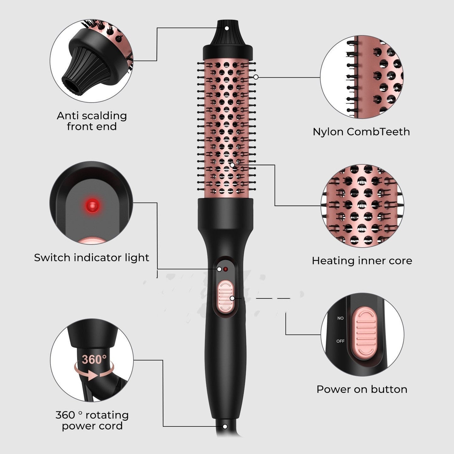 Hair Straightener And Curler Brush Hair Dryer High-power Hot Air FLIPSTYLEZLLC