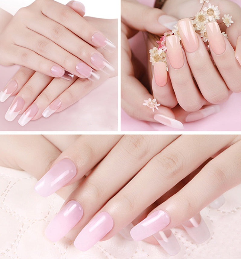 Cross-border Solid-state Extension Glue Matching Piece A Crystal Transparent False Nail 100 Piece Box Nail Extension Glue Noventix