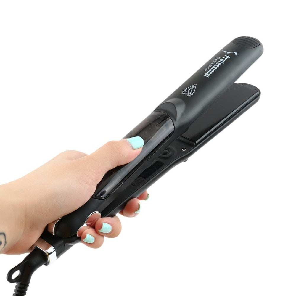 Steam Function Flat Iron Tourmaline Ceramic Vapor Professional Hair Straightener with Argan Oil Infusion Straightening Irons Elyvora LLC