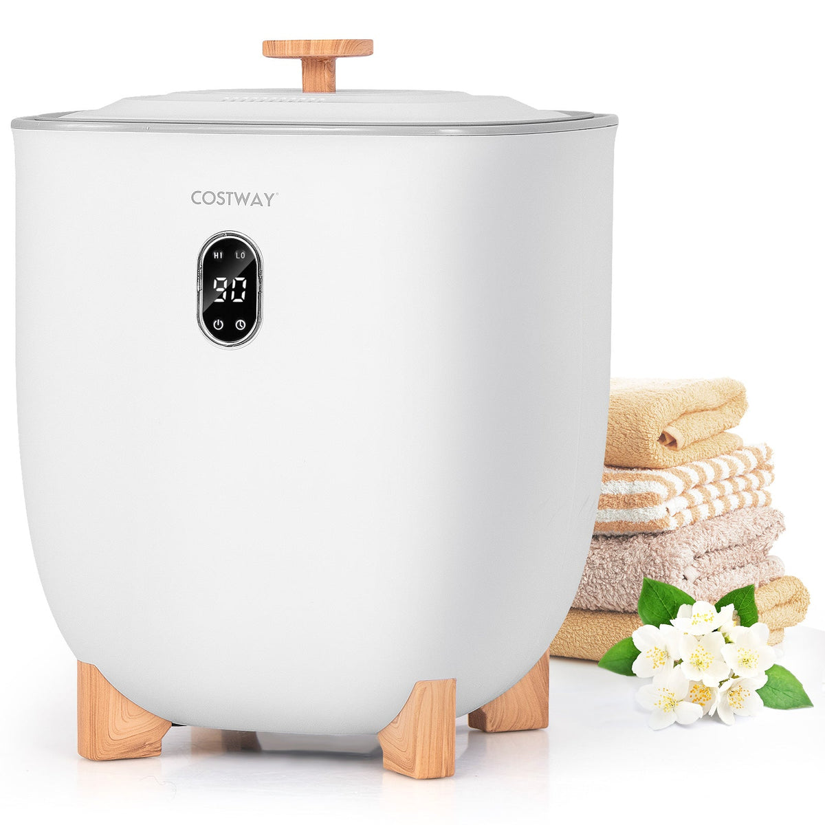 25L Towel Warmer Bucket with 2 Temperature Settings and Auto Shut Off-White DirectDeals