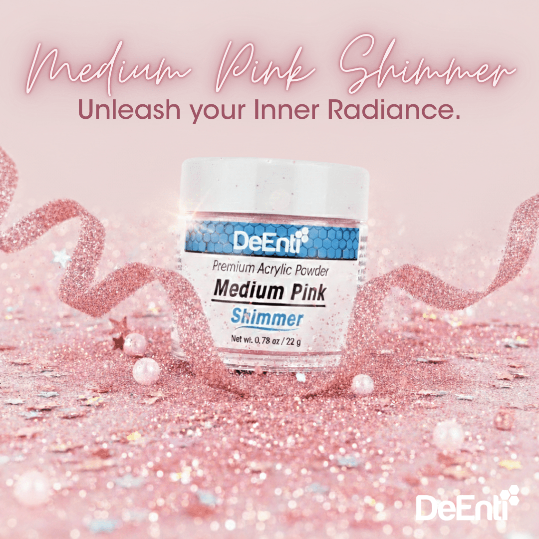 Medium Pink Shimmer Acrylic Powder – 4 oz Lunali Nail Supply