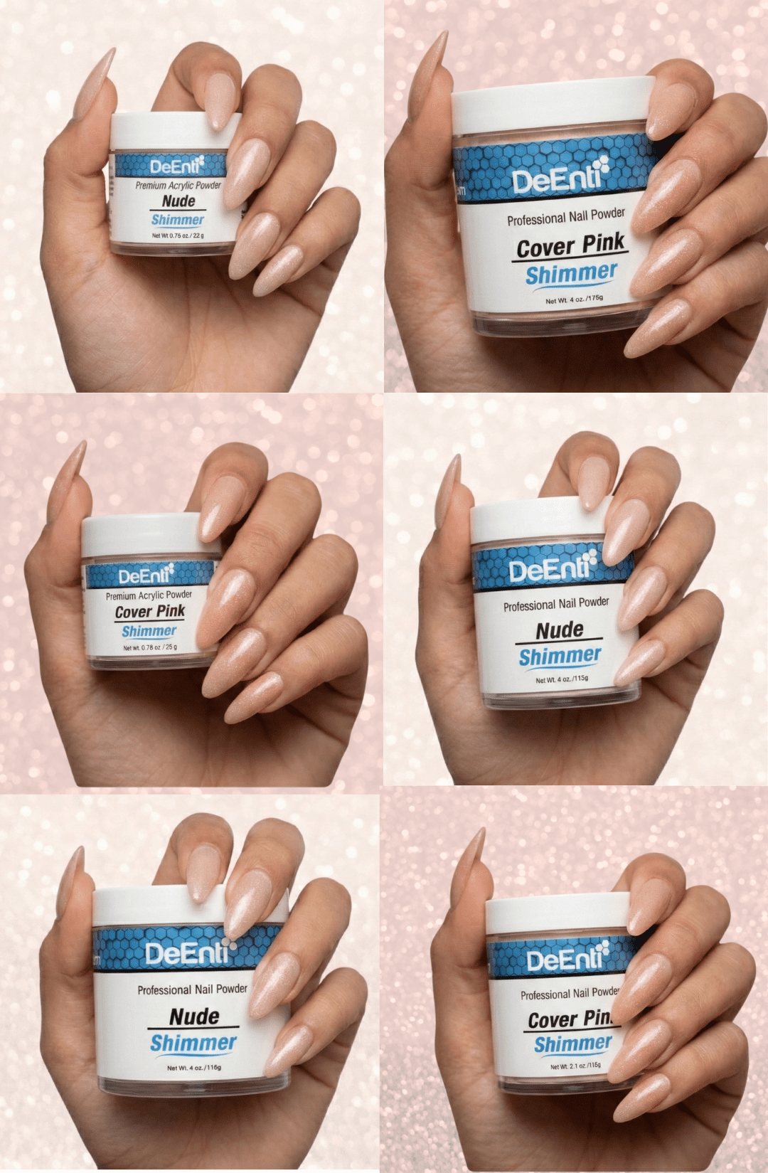 Cover Pink Shimmer Acrylic Powder – 4 oz Lunali Nail Supply
