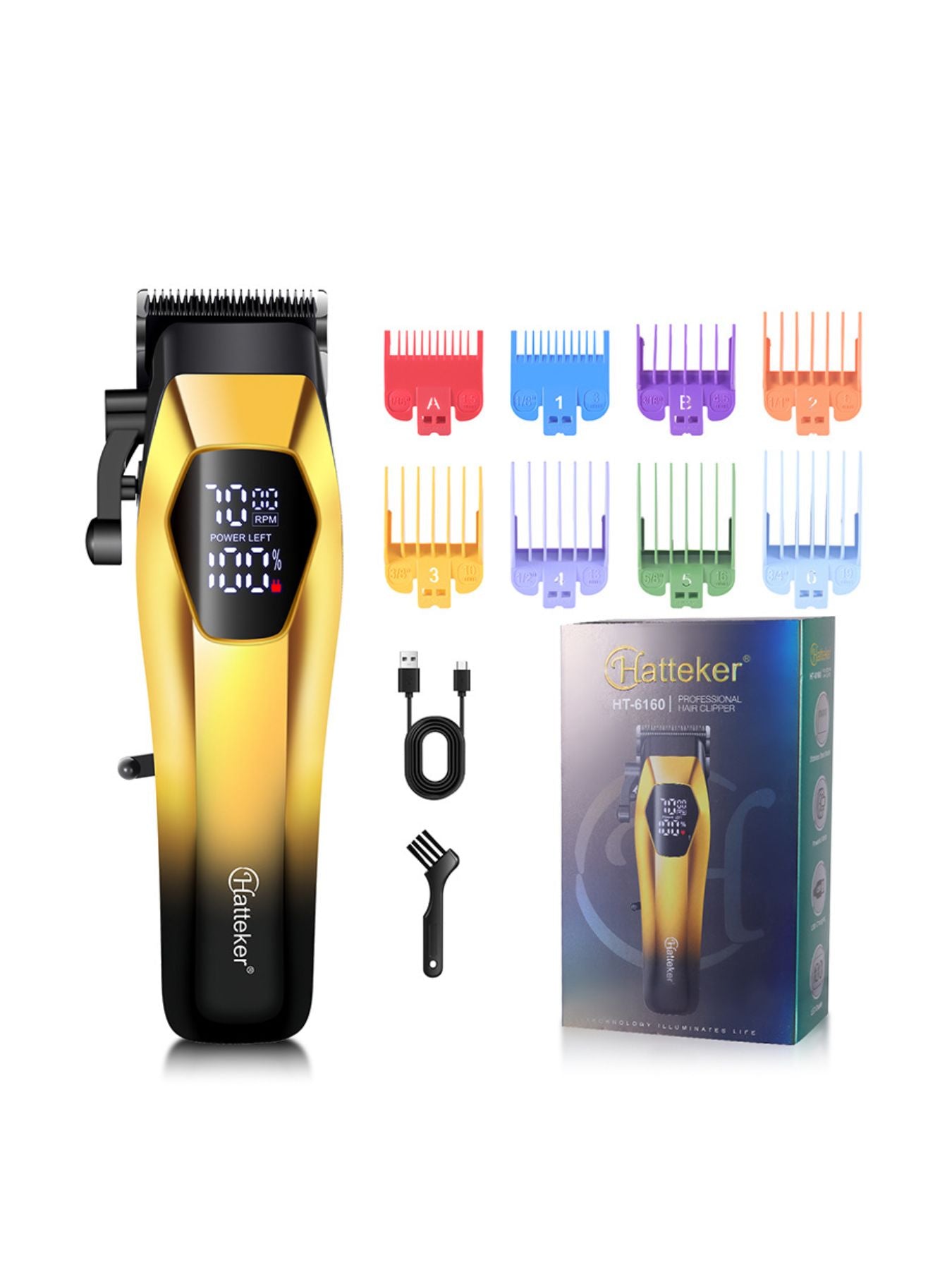 Cordless Hair Clipper with LED Display Unique Oils