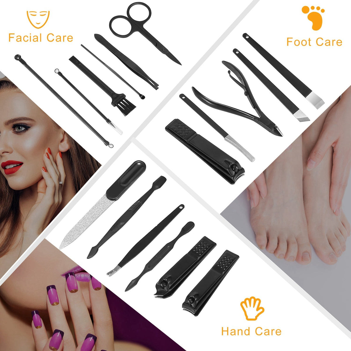 17Pcs Set Manicure Pedicure Set Gamba Beauty