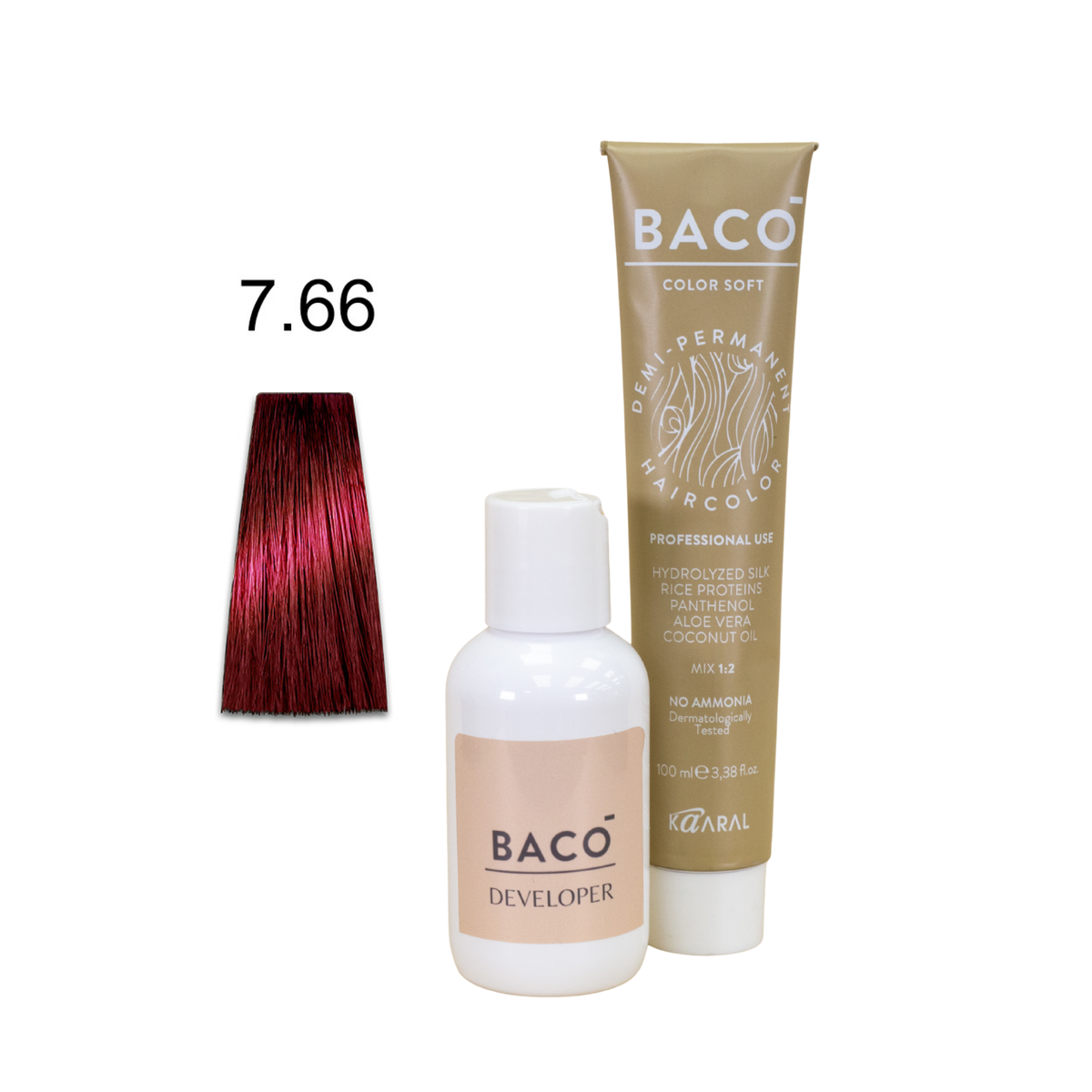 BACO Color & Developer Duo LV 7.66 Medium Blonde Intense Red Hairs Talent's E-Shop