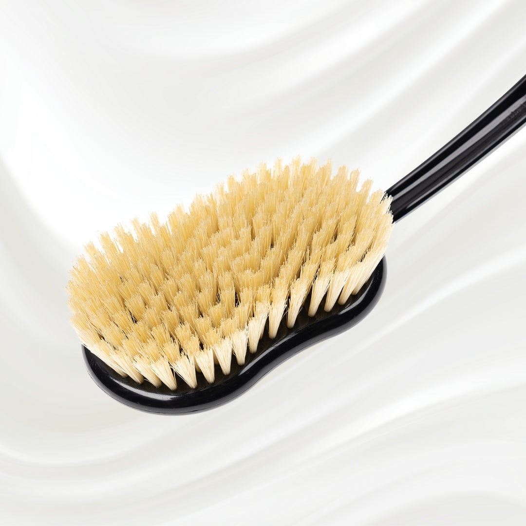 Natural Bristle Shower Back Brush - Long Handle for Full Back Exfoliation (48cm) KOH-I-NOOR Beauty USA