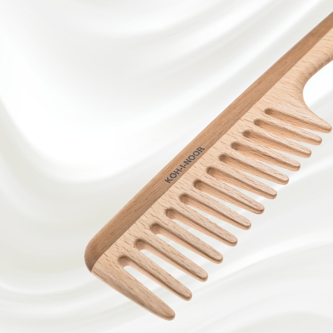 Legno Beech and Kotibe Wood Wide Tooth Comb KOH-I-NOOR Beauty USA