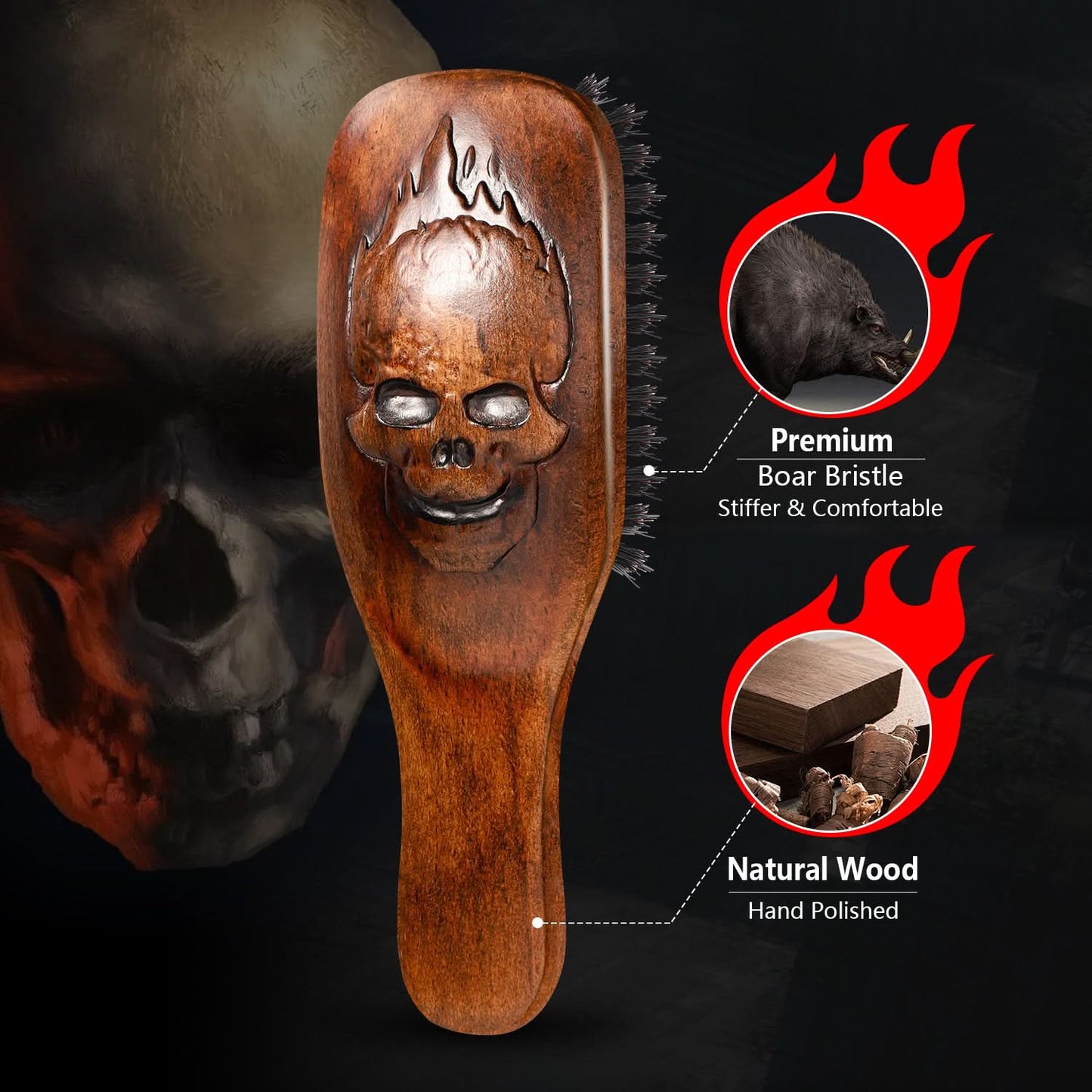 Eagle Fortress Inferno Styler Military Beard and Hair Brush The Beauty Box