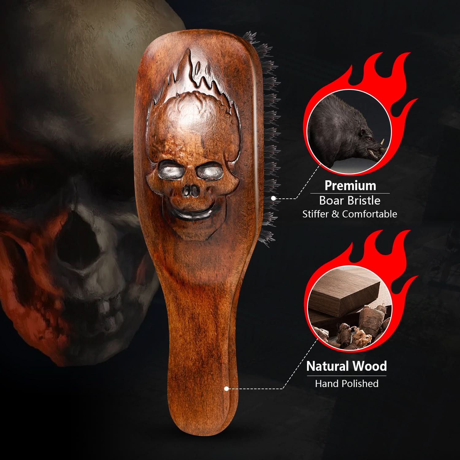 Eagle Fortress Inferno Styler Military Beard and Hair Brush The Beauty Box