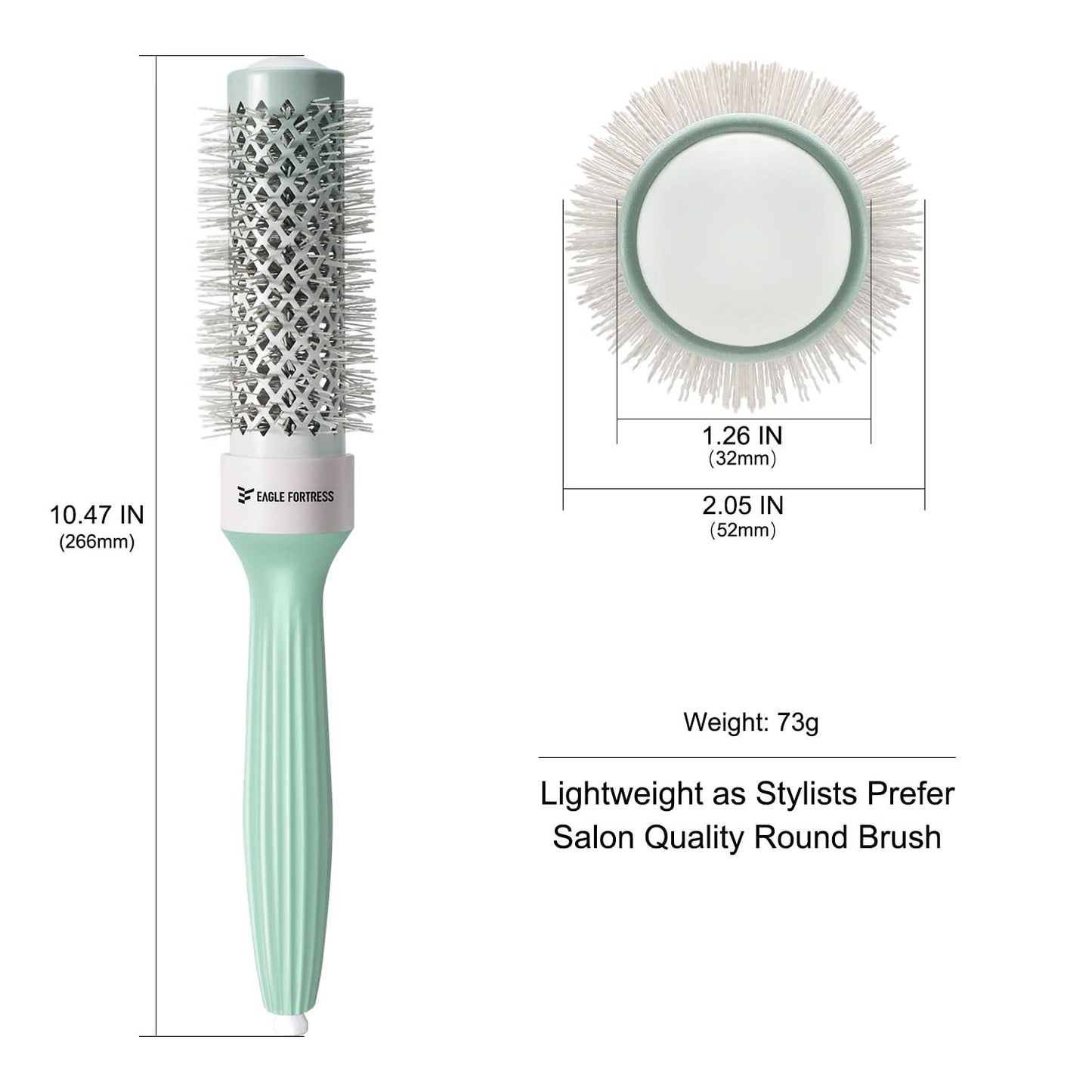 Eagle Fortress Professional Round Hair Brush 1.26in The Beauty Box