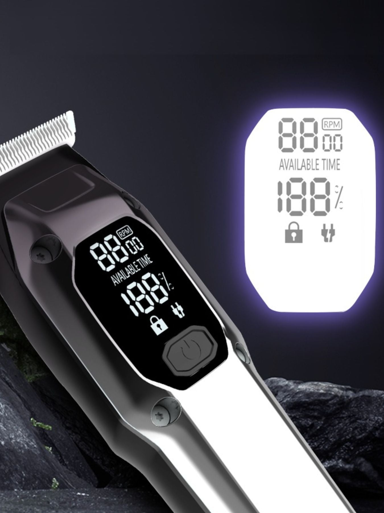 Cordless Hair Clipper with LED Display Unique Oils