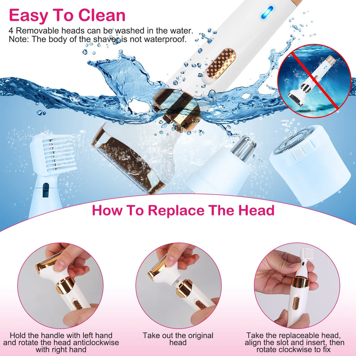 4 In 1 Women Electric Hair Shaver Gamba Beauty