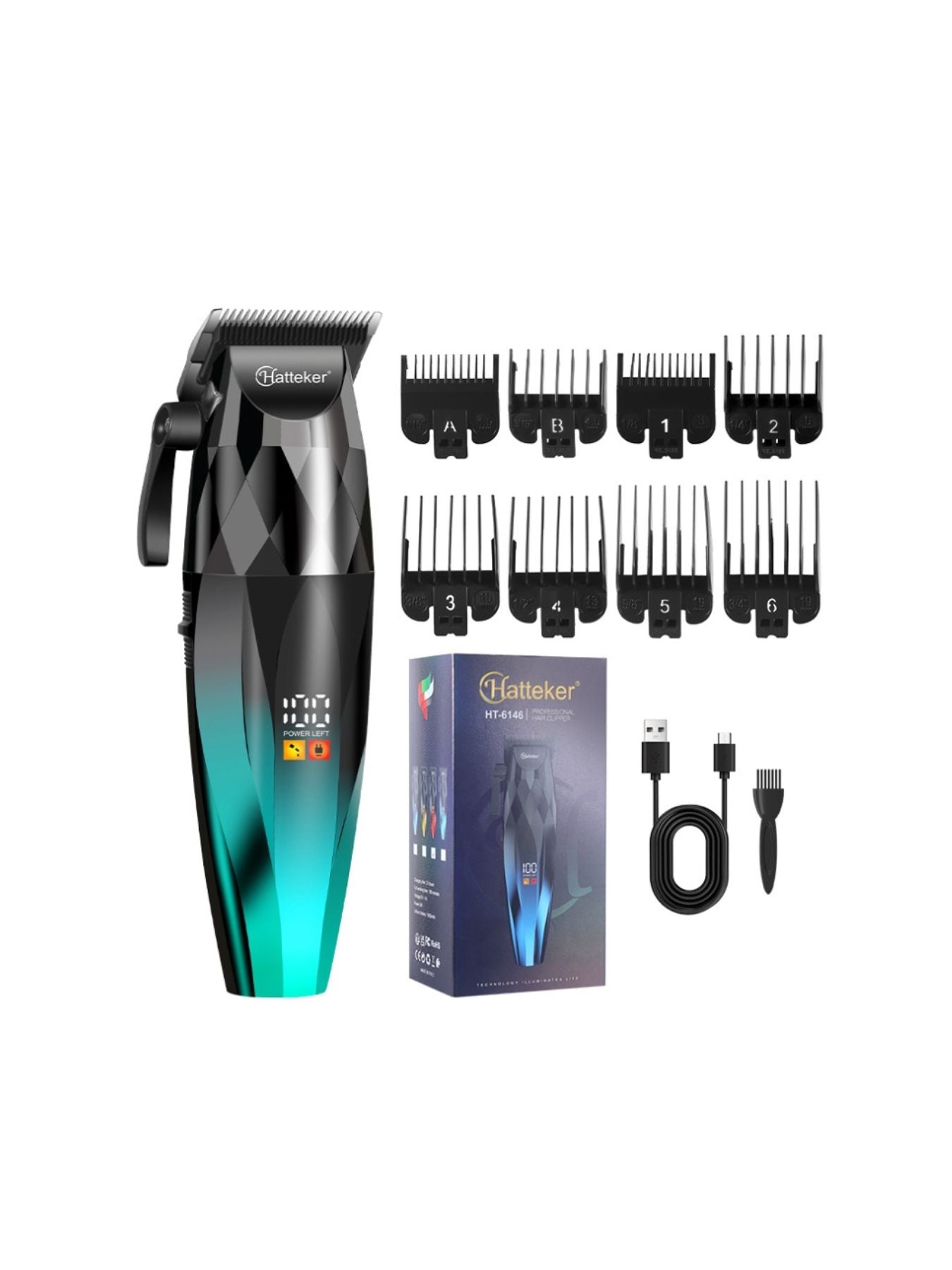 Cordless Hair Clipper with LED Display Unique Oils