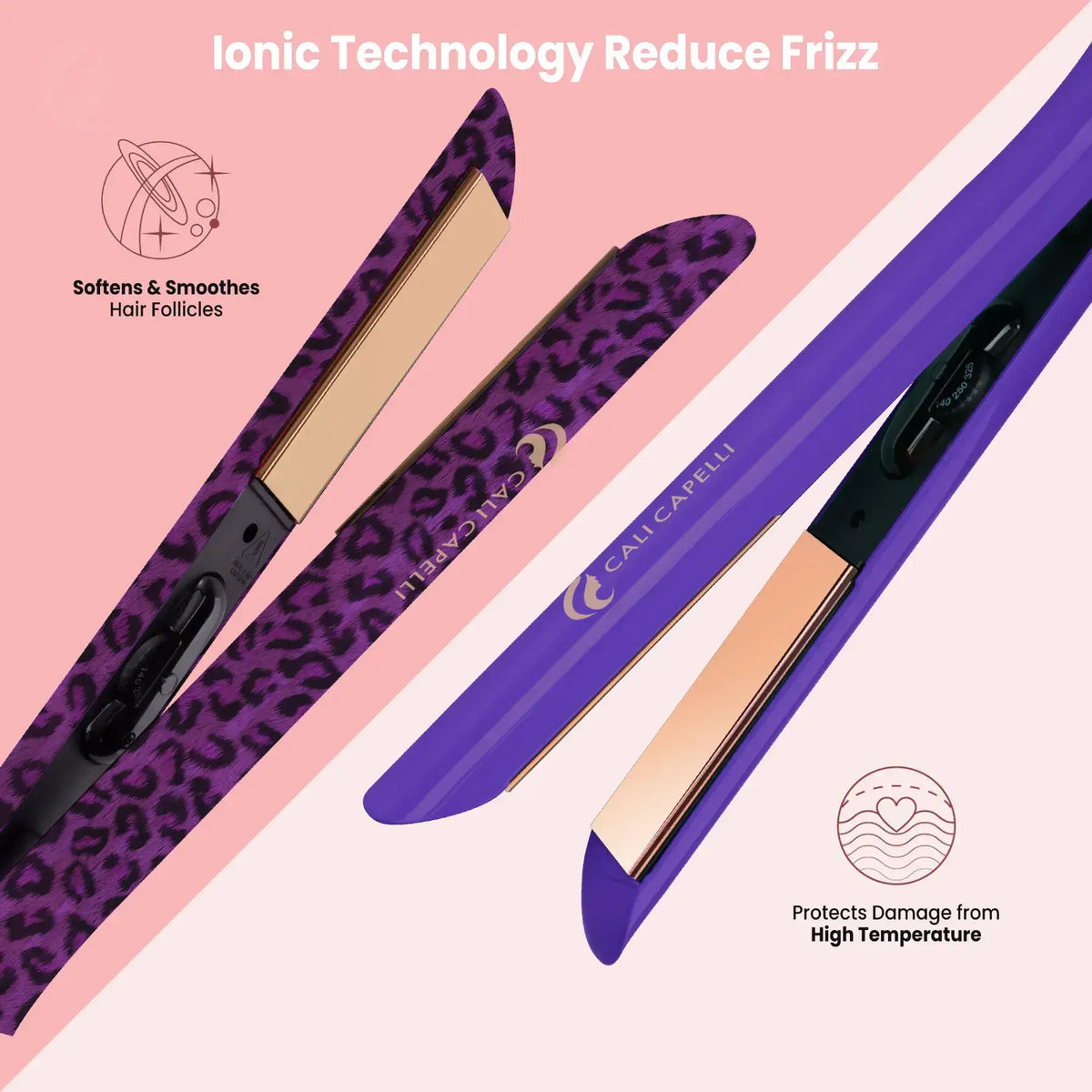 Titanium Hair Straightener Pro-Series 1″ Leopard Calicapelli Hair Tools