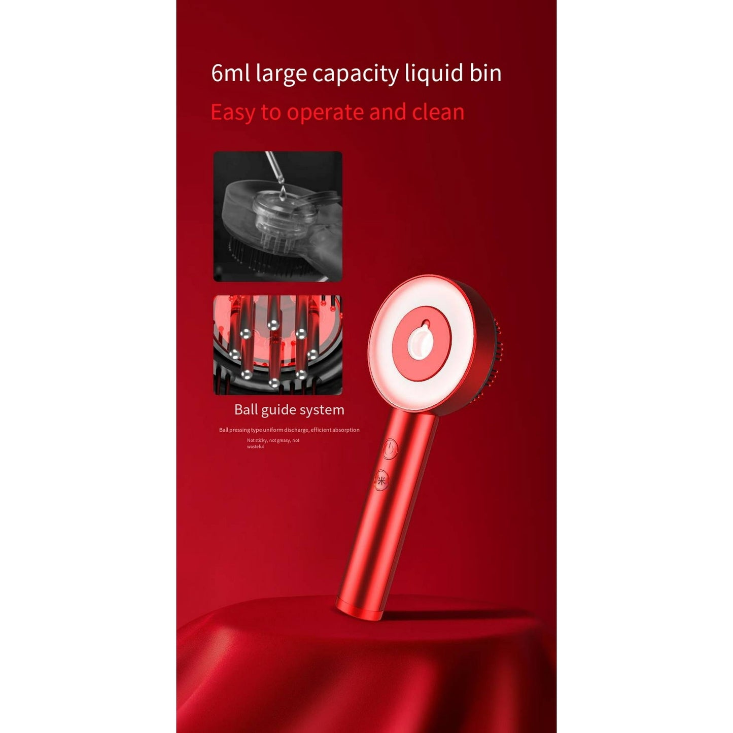 3 in 1 phototherapy massage comb electrical loriginial handheld spa scalp massage brush with red light for hair growth with oil