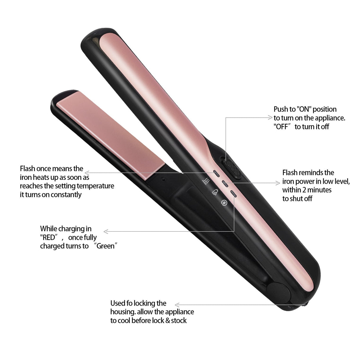 USB wireless charging hair straightener My Store