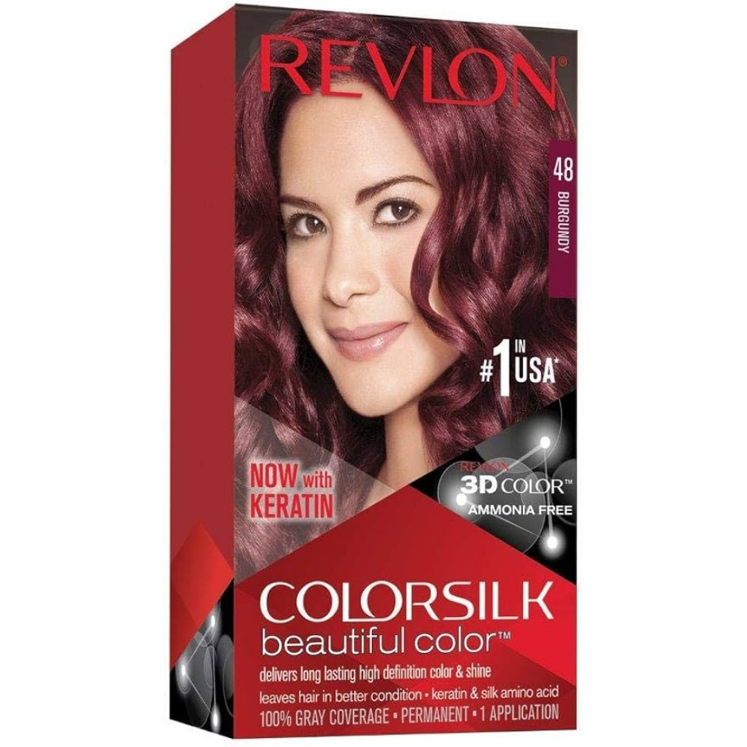 Revlon Colorsilk Beautiful Color Permanent Hair Dye #48 Burgundy Farmacias Savia
