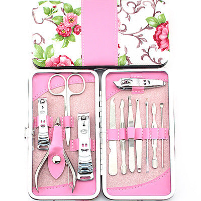 Stainless Steel 12-Piece Pink Flower Nail Clipper Set Sell My Stuff