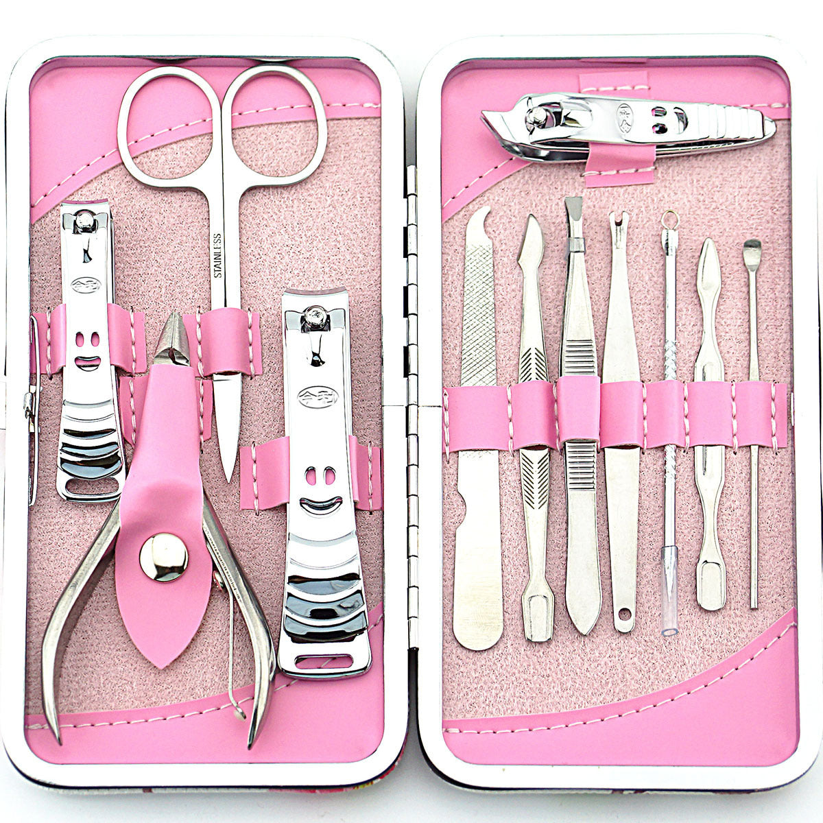 Stainless Steel 12-Piece Pink Flower Nail Clipper Set Sell My Stuff