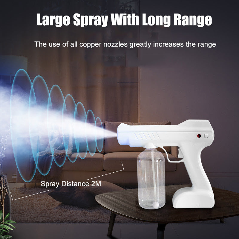 Blue Light Atomizing Spray Gun Handheld Wireless Atomizing Fogger Disinfection Sprayer Nano Sprayer Household Supplies FLIPSTYLEZLLC