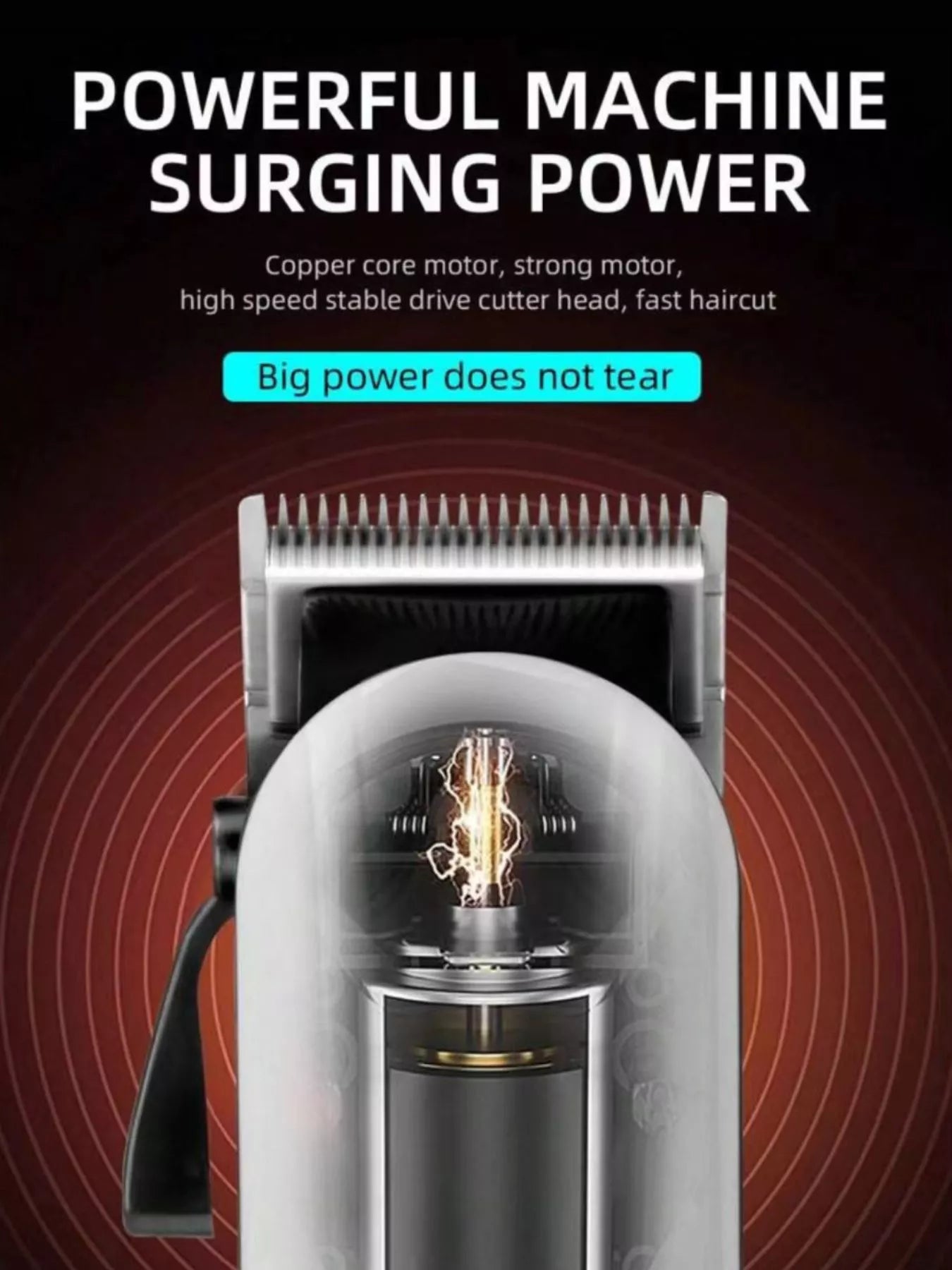 Cordless Hair Clipper with LED Display Unique Oils
