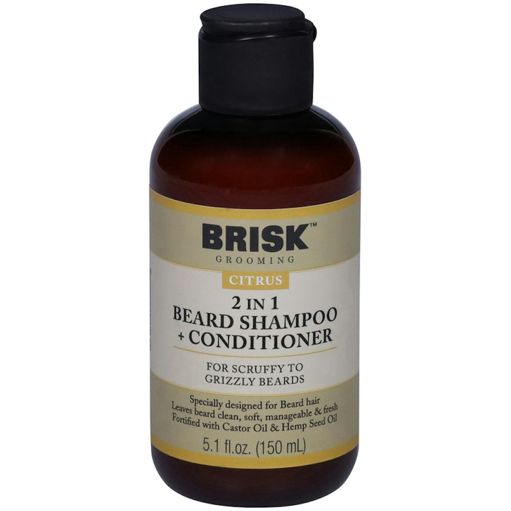 Brisk Grooming Beard Shampoo + Conditioner, Citrus, 2 In 1 5.1 Fl Oz Pasteur Pharmacy