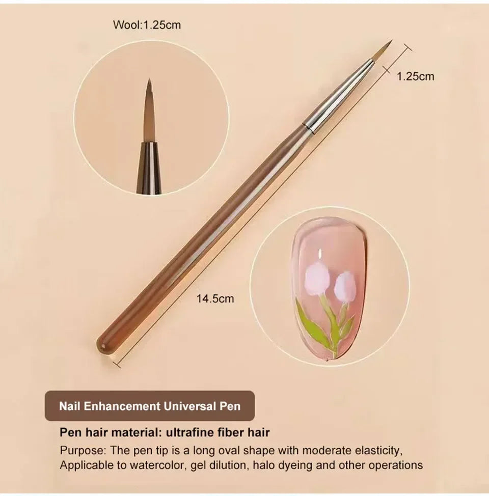 9PCS UV Gel Nail Brush Liner DIY Painting Pen Manicure Acrylic Drawing Brush for Nail Art Design Nails Tip Display Painting Tool American Smart