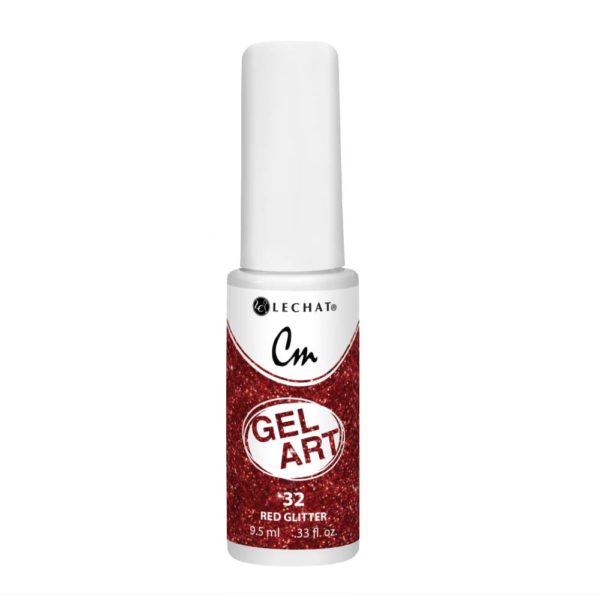 Lechat - CM Gel Art - 32 Red Glitter .3oz Queen Nails & Beauty Supplies