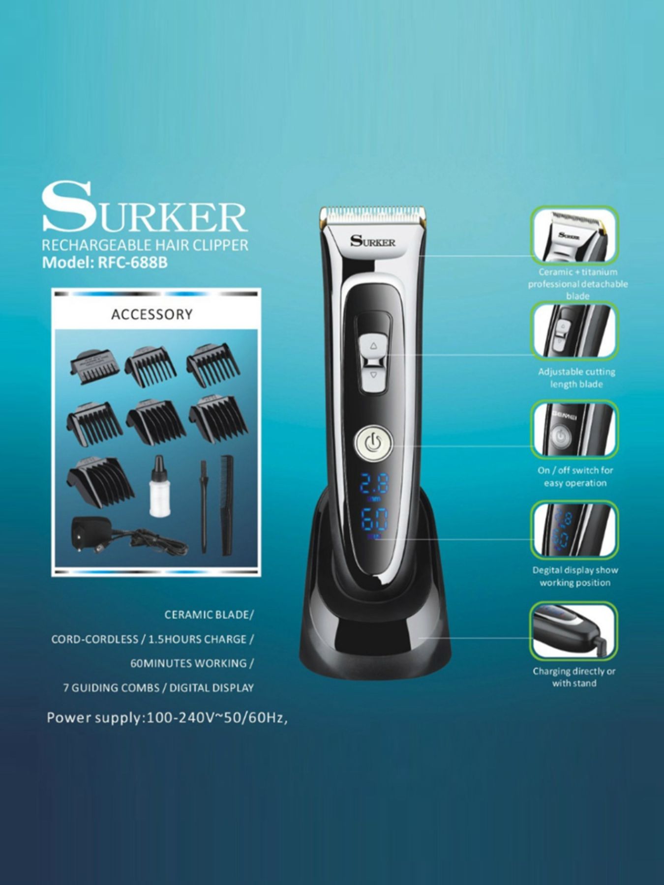 Cordless Hair Clipper Unique Oils