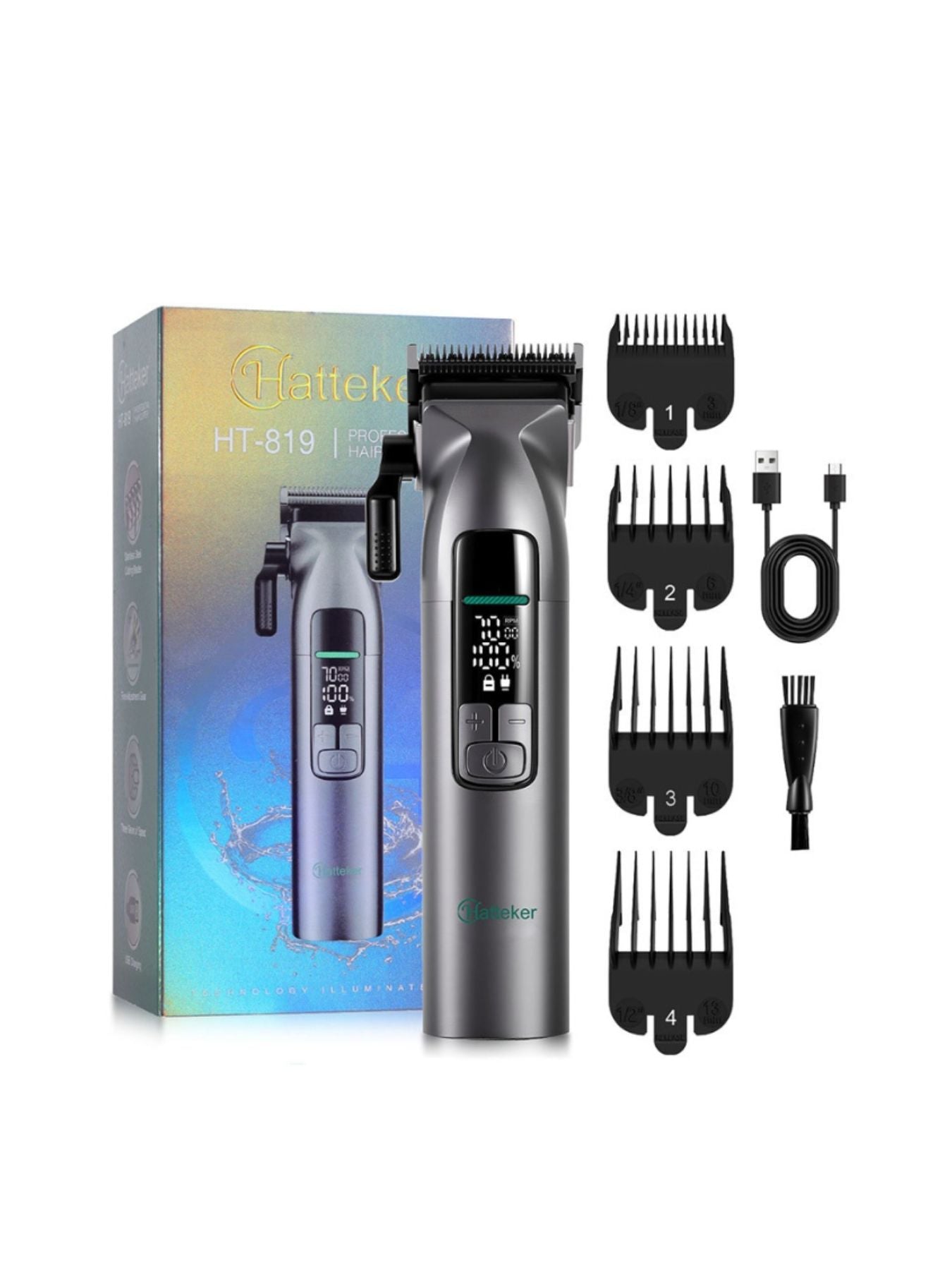 Cordless Hair Clipper with LED Display Unique Oils