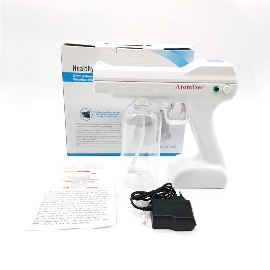 Blue Light Atomizing Spray Gun Handheld Wireless Atomizing Fogger Disinfection Sprayer Nano Sprayer Household Supplies FLIPSTYLEZLLC