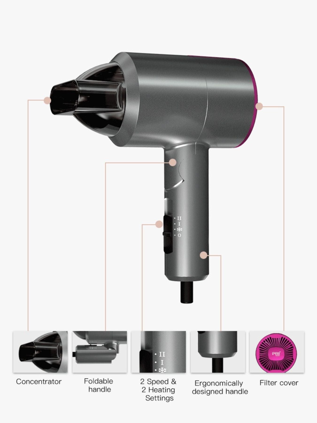Lightweight Household Hair Dryer Unique Oils