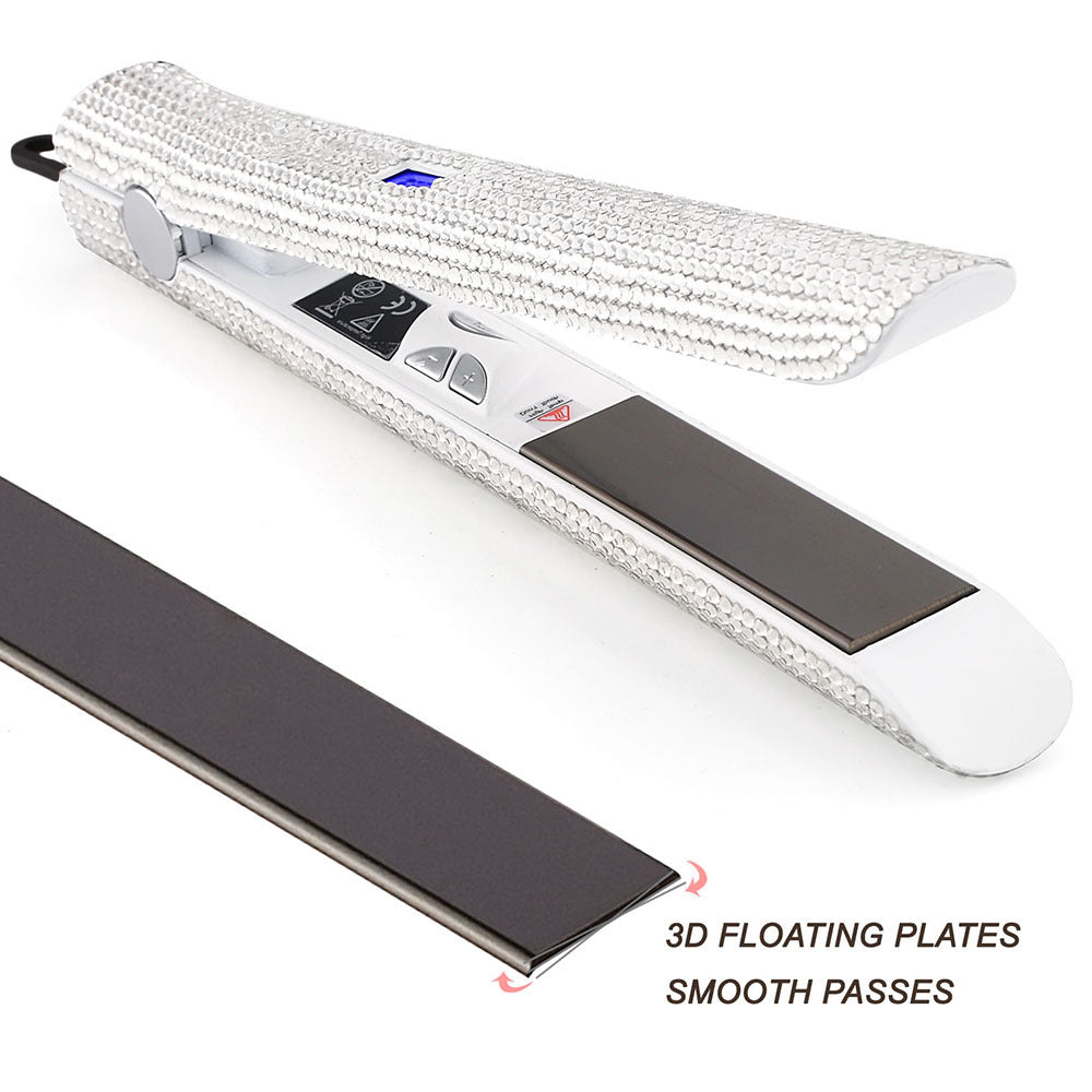 Professional Glitter Hair Flat Iron Titanium Plate Diamond Hair Straightener Crystal Hair Styling Hot Tools Elyvora LLC