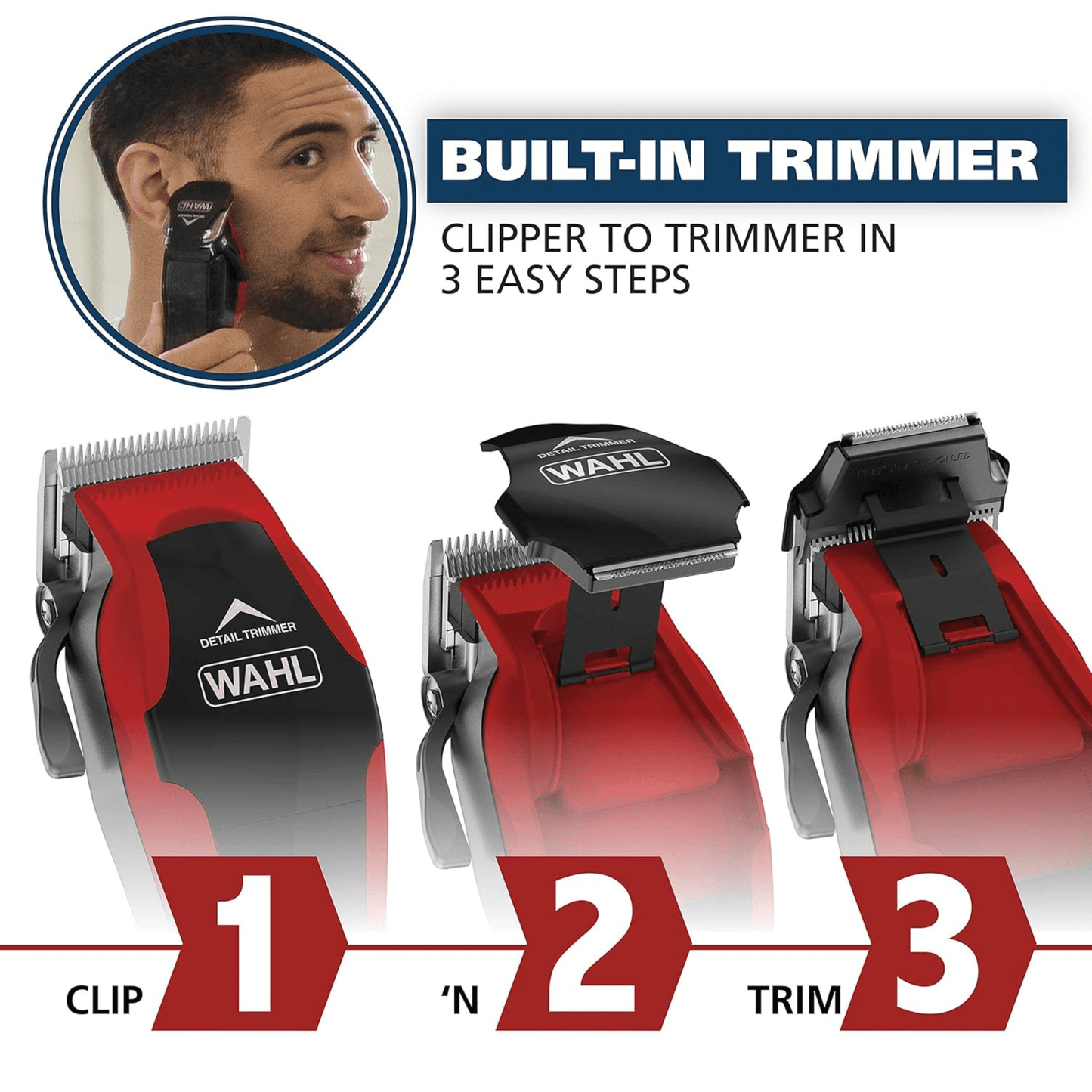 Wahl Clip-n-Trim 20-Piece Hair Clipper Kit Made in USA Jupiter Gear Home