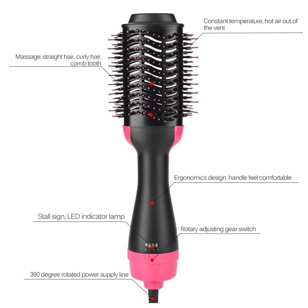Multifunctional 2 in 1 Hair Dryer Volumizer Rotating Hot Hair Brush American Smart