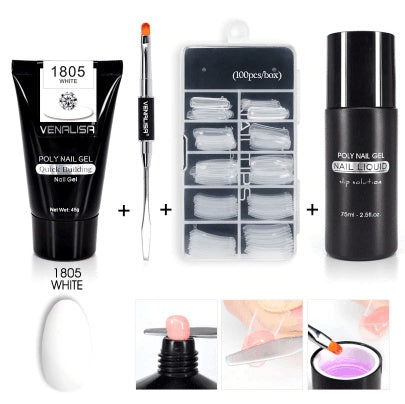 Venalisa Poly Nail Gel Kit Nail Fesign Builder Nail Gel Acrylic Transparent Crystal Coumuflage Set Nail Extend Jelly Gel Polish Noventix