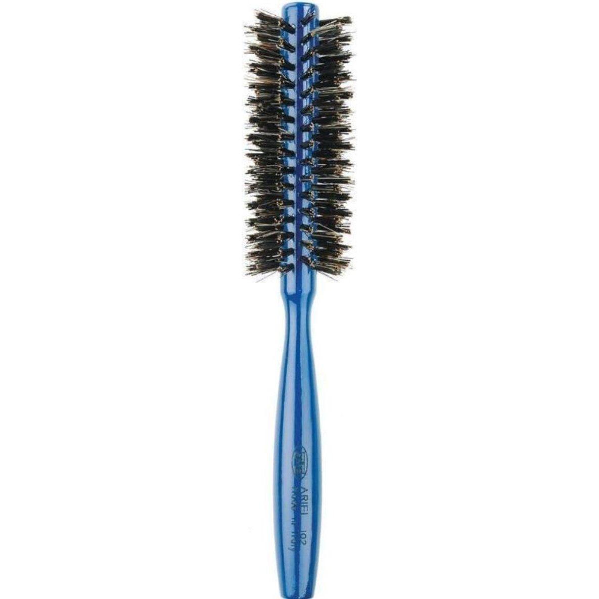Ariel Blue Italian 3ME Round Boar Bristle Hair Brush Pasteur Pharmacy