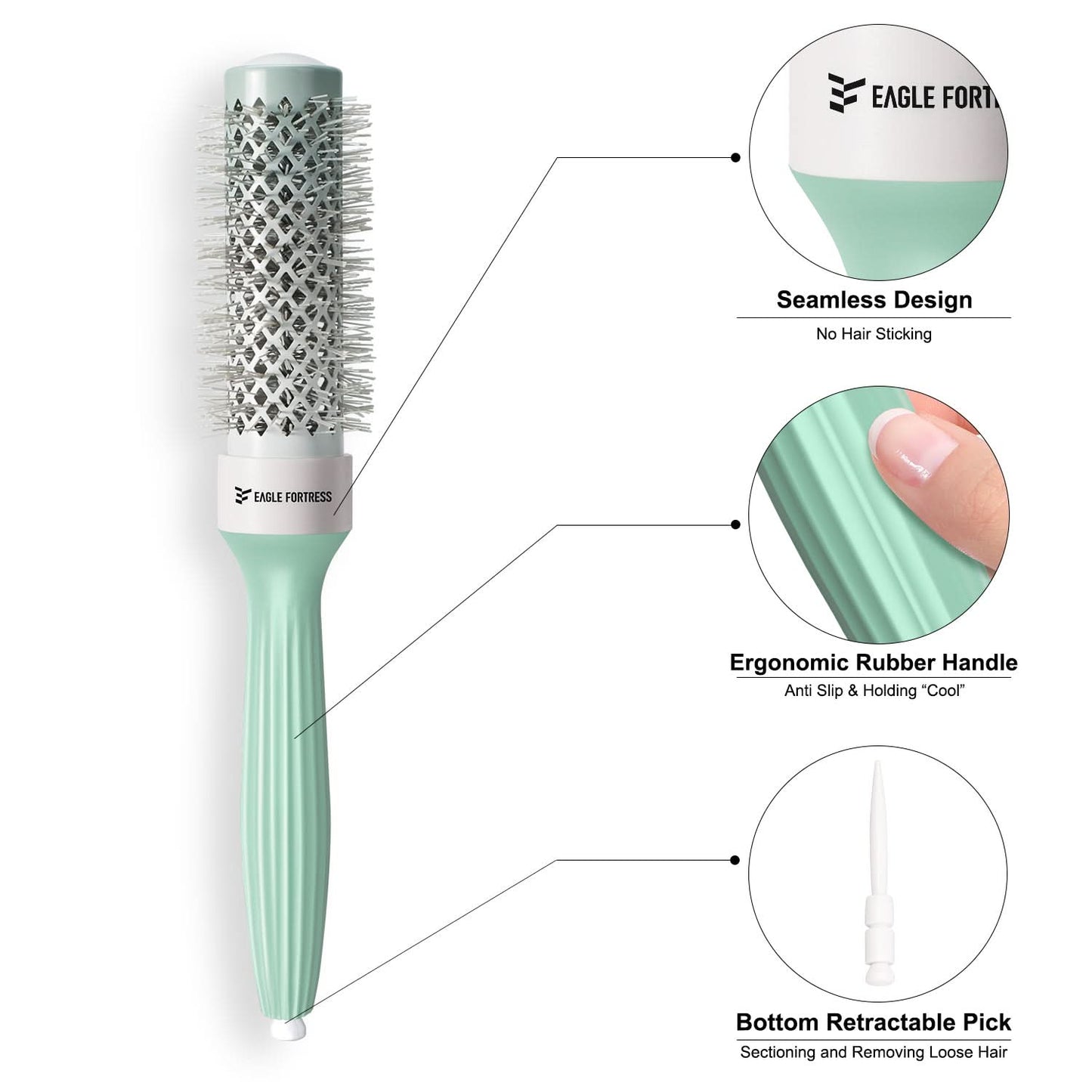 Eagle Fortress Professional Round Hair Brush 1.69 in The Beauty Box