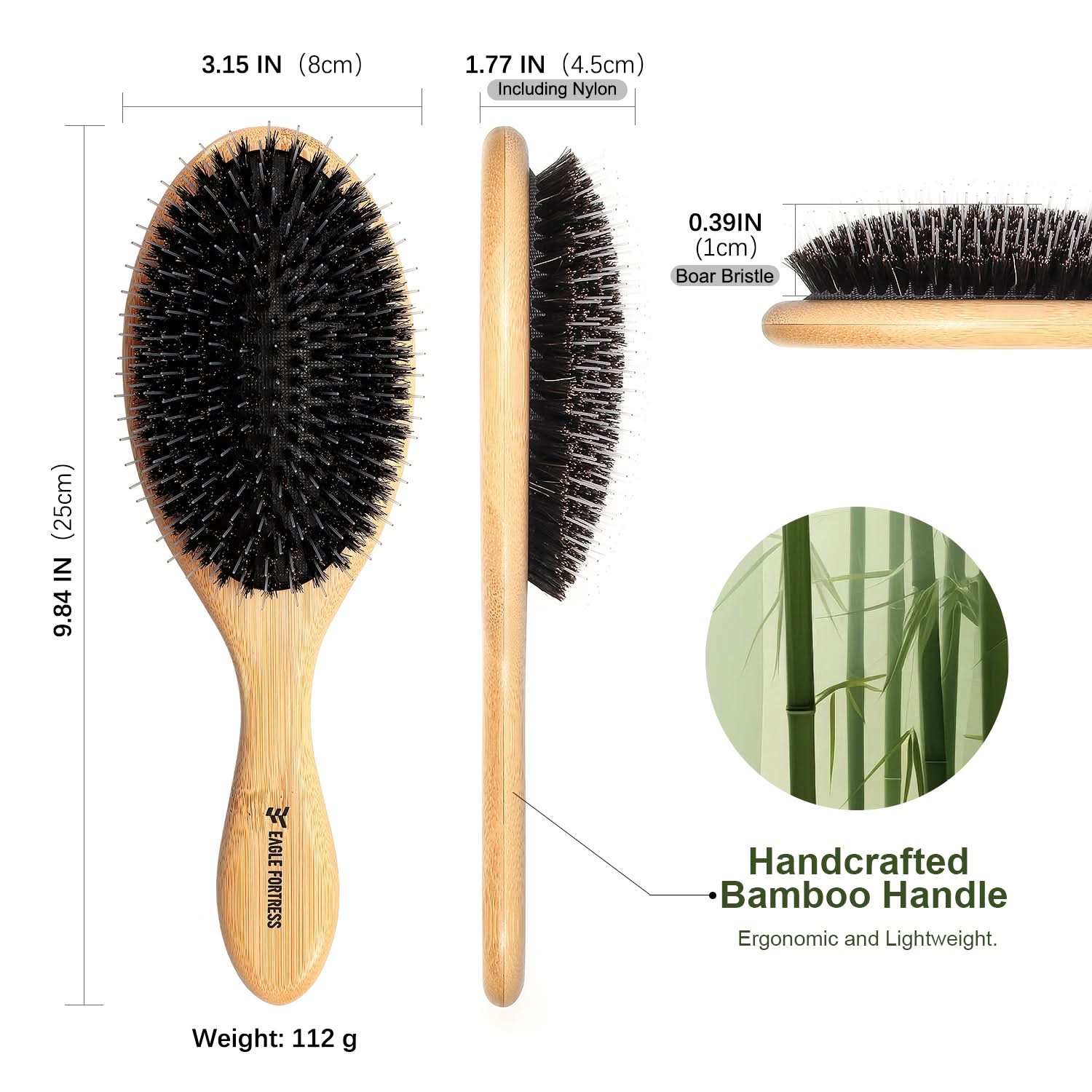 Eagle Fortress Bamboo Detangler Hair Brush The Beauty Box